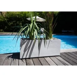 EDA Jardiniere Graphit - 99,5 x 39 x H 43 cm - 97,6 L - Vitkalkad