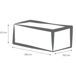 EDA Jardiniere Graphit - 99,5 x 39 x H 43 cm - 97,6 L - Vitkalkad