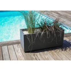 EDA PLASTIQUE Graphit Up Planteringskärl - 57 L - 79.5 x 29.5 x 29.5 cm - Antracitgrå