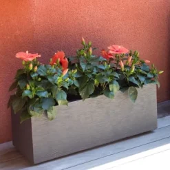 EDA PLASTIQUE Graphit Up Planteringskärl - 57 L - 79.5 x 29.5 x 29.5 cm - Antracitgrå