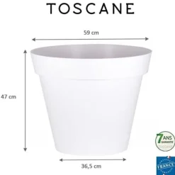 EDA Rund Blomkruka Toscana - Ø 60 x H 47 cm - 76 L - Vit