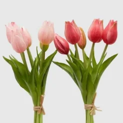 EDG BOUQUET TULIPANER KONSTGJORD H26CM TVÅ FÄRGER AV ROSA ASSORTERADE, HEM, DEKORATIVA TILLBEHÖR, KONSTGJORDA BLOMMOR