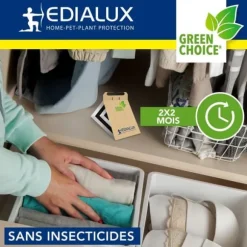 Edialux klädfälfälla Textilmalkontroll, kemikaliefritt och luktfritt skydd för garderober och textilier