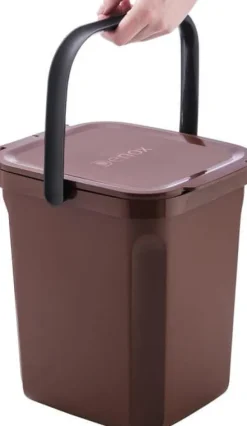 Ekologisk kompostbehållare hink 10 liter, brun, 235 x 265 x 285 mm