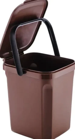 Ekologisk kompostbehållare hink 10 liter, brun, 235 x 265 x 285 mm