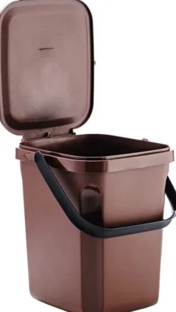 Ekologisk kompostbehållare hink 10 liter, brun, 235 x 265 x 285 mm