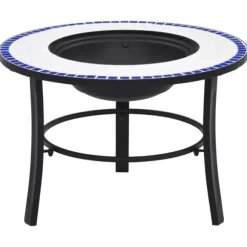 Eldfat med mosaik blå och vit 68cm keramik