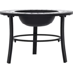 Eldfat med mosaik svart och vit 68cm keramik