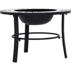 Eldfat med mosaik svart och vit 68cm keramik