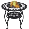 Eldfat med mosaikbord svart och vit 68 cm keramik