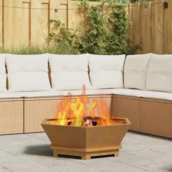 Eldstad Brun 75 x 75 x 28 cm cortenstål