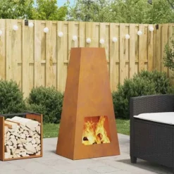 Eldstad Brun 50 x 35 x 100 cm cortenstål