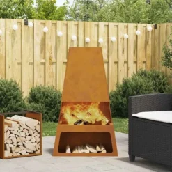 Eldstad Brun 60 x 35 x 100 cm Stål