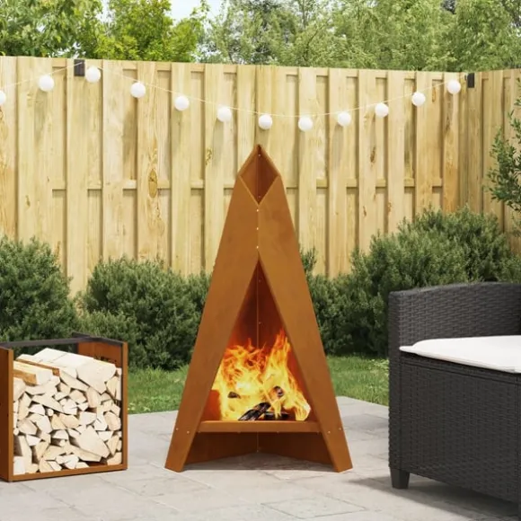 Eldstad Brun 58 x 40 x 100 cm Väderbeständig stål