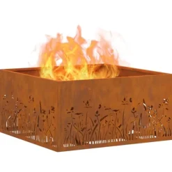 Eldstad Brun 60 x 60 x 30 cm Väderbeständig stål