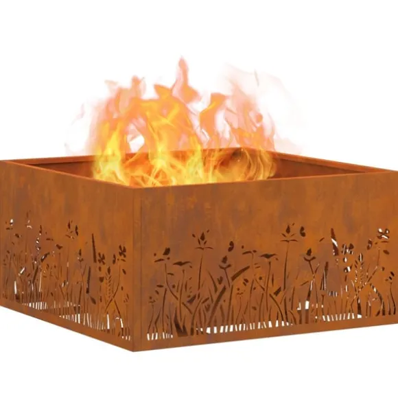 Eldstad Brun 60 x 60 x 30 cm Väderbeständig stål