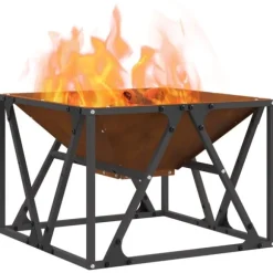 Eldstad Brun 50 x 50 x 35 cm Väderbeständig stål