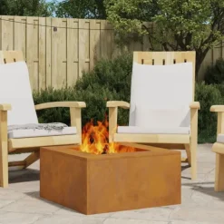 Eldstad Brun 60 x 60 x 30 cm Väderbeständig stål