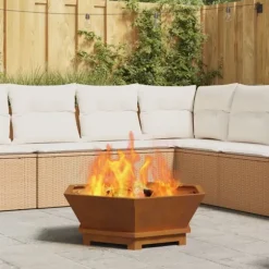 Eldstad Brun 75 x 75 x 28 cm Väderbeständig stål