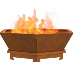 Eldstad Brun 75 x 75 x 28 cm Väderbeständig stål