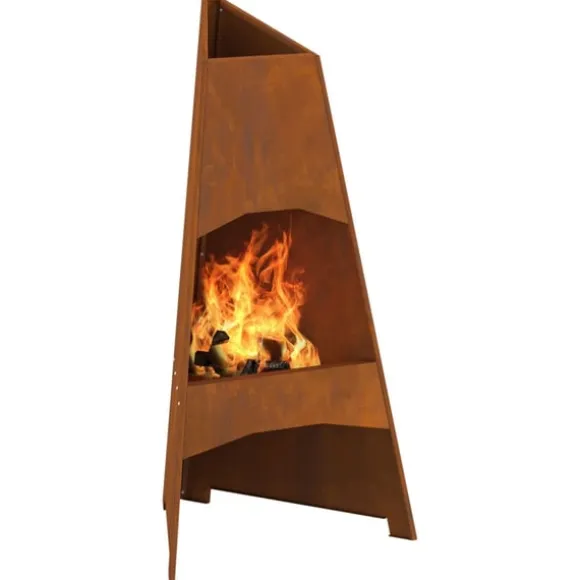 Eldstad Brun 50 x 50 x 95 cm Väderbeständig stål