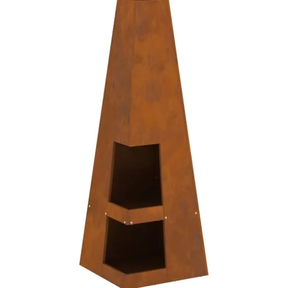 Eldstad Brun 35 x 35 x 100 cm Väderstål