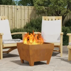 Eldstad Brun 50 x 50 x 38 cm Väderbeständig stål