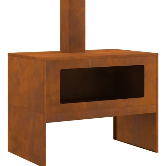 Eldstad Brun 80 x 50 x 96 cm Väderbeständig stål