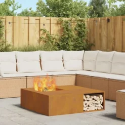 Eldstad Brun 100 x 100 x 30 cm Väderbeständig stål