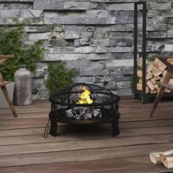 Eldstad med eldgaffel 50 cm XXL stål