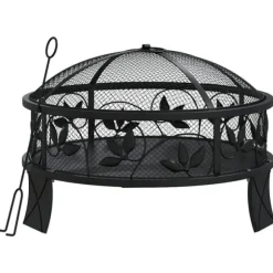 Eldstad med eldgaffel 50 cm XXL stål