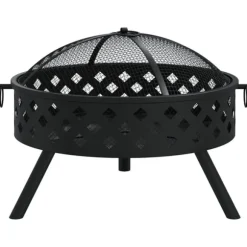 Eldstad med eldgaffel 58 cm XXL stål