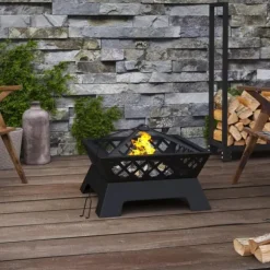 Eldstad med eldgaffel 50 cm XXL stål