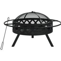 Eldstad med eldgaffel 70 cm XXL stål