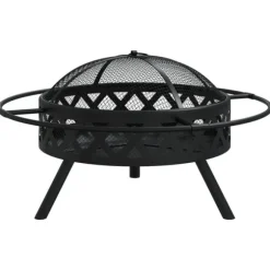 Eldstad med eldgaffel 70 cm XXL stål