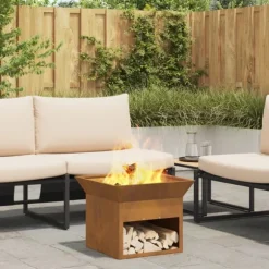 Eldstad Rostig 50 x 50 x 40 cm cortenstål