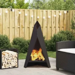 Eldstad Svart 58 x 40 x 100 cm Kallvalsat stål