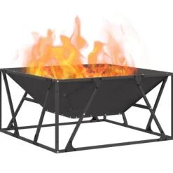 Eldstad Svart 80 x 80 x 40 cm Stål