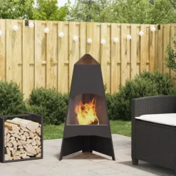 Eldstad Svart 50 x 50 x 95 cm Stål