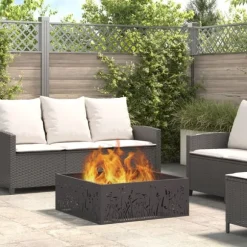 Eldstad Svart 80 x 80 x 30 cm Stål