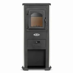 Elegant 8,5 kW Allt-i-ett vedspis - Effektiv uppvärmning för upp till 85 m²