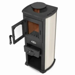 Elegant 8,5 kW Allt-i-ett vedspis - Effektiv uppvärmning för upp till 85 m²