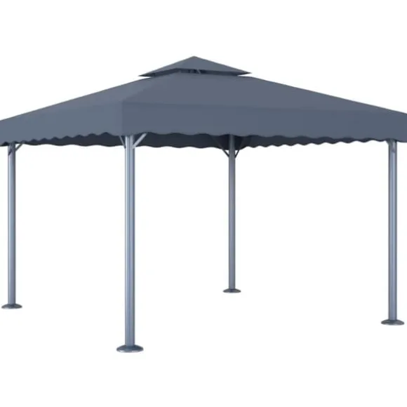 Elegant paviljong i aluminium - Solskydd för utomhusevenemang | Färg: Antracit | Storlek: 300x300 cm