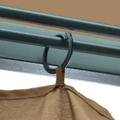 Elegant paviljong med draperier för utomhusbruk | Färg: Taupe | Storlek: 400x300 cm