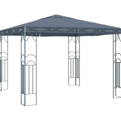 Elegant paviljong med ljusslinga - Solskydd för utomhusevenemang | Färg: Antracit | Storlek: 300x300 cm