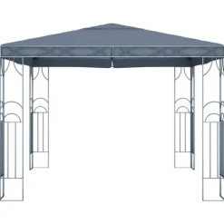Elegant paviljong med ljusslinga - Solskydd för utomhusevenemang | Färg: Antracit | Storlek: 300x300 cm