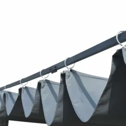 Elegant paviljong med tak i PE-rotting | Färg: Grå och Antracit | Storlek: 300x300x220 cm