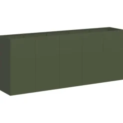 Elegant planteringskärl i olivgrön kallvalsad stål | Storlek: 200x40x80 cm