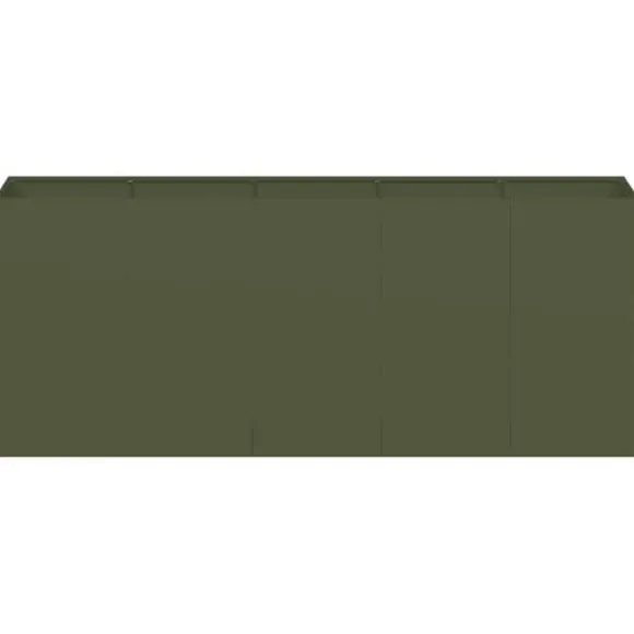 Elegant planteringskärl i olivgrön kallvalsad stål | Storlek: 200x40x80 cm