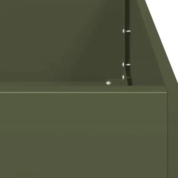 Elegant planteringskärl i olivgrön kallvalsad stål | Storlek: 200x40x80 cm